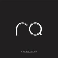 RQ Initial Letter Split Lowercase Logo Modern Monogram Template Isolated on Black White vector