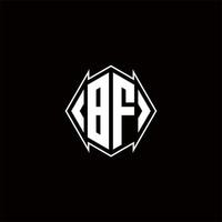 bf logo monograma con proteger forma diseños modelo vector