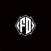 fd logo monograma con proteger forma diseños modelo vector