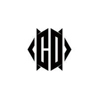 CD Logo monogram with shield shape designs template vector