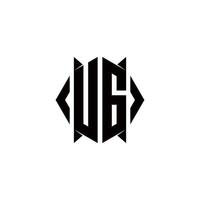 UG Logo monogram with shield shape designs template vector