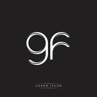 GF Initial Letter Split Lowercase Logo Modern Monogram Template Isolated on Black White vector