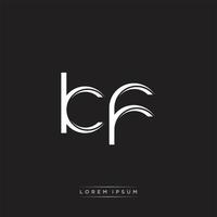 KF Initial Letter Split Lowercase Logo Modern Monogram Template Isolated on Black White vector