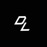 dl logo monograma con arriba a abajo estilo moderno diseño modelo vector