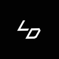 ld logo monograma con arriba a abajo estilo moderno diseño modelo vector