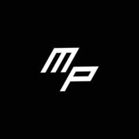 mp logo monograma con arriba a abajo estilo moderno diseño modelo vector