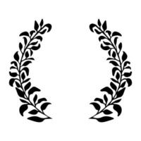 elegante marco floral ovalado, silueta de borde en estilo de garabato dibujado a mano aislado sobre fondo blanco. decoración de coronas, delicadas imágenes prediseñadas. ilustración vectorial vector