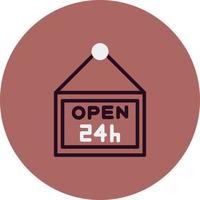 Open Shop 24 Hours Vector Icon