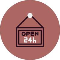 Open Shop 24 Hours Vector Icon