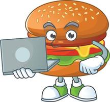 A cartoon character of hamburger vector