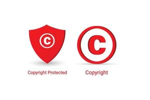 derechos de autor con derechos de autor protegido símbolo vector elemento