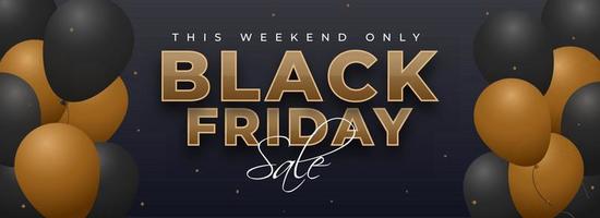 Black Friday Sale Header or Banner Design Decorated with Balloons in Two Color. vector