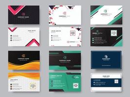 Set Of Editable Business Or Visiting Card In Front And Back View. vector