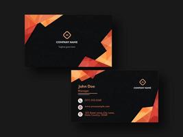 Modern Business Card Design With Polygon Effect In Front And Back View. vector