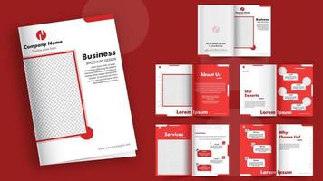 Bi-Fold Brochure Template Layout in Front and Back View for Business Concept. vector