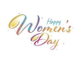 Happy Women's Day Font in Watercolor Effect on White Background. vector