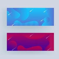 Blue and Purple Fluid Art Background for Header or Banner Design. vector