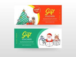 Gift Vouchers Horizontal Template Design In Two Color Options. vector