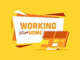 Working from home in quarantine. Vector Illustrations of Working at Home Concept. People at Home.