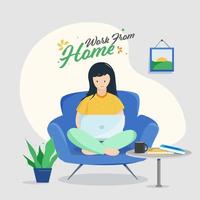 Working from home in quarantine. Vector Illustrations of Working at Home Concept. People at Home.