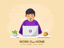 Working from home in quarantine. Vector Illustrations of Working at Home Concept. People at Home.