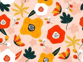 Seamless Colorful Floral Pattern Background. vector