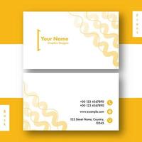 Horizontal Business Card Design In Front And Back View. vector