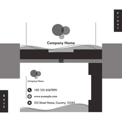 Horizontal Business Cards Template Layout In White And Black Color.
