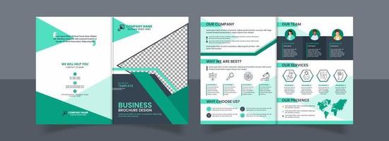 Modern Corporate Brochure Template Design In Front And Back View. vector