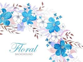 Floral White Background Decorated with Cherry Flowers and Leaves. vector