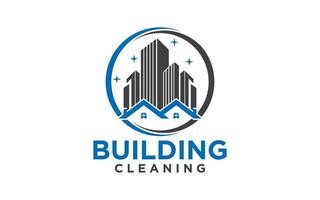 House Building Cleaning Service Business. logo design templates vector