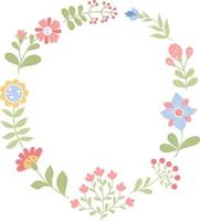 round flower frame. vector