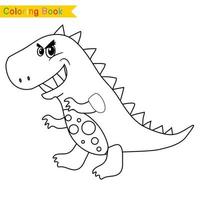 Educational printable worksheet. Coloring dinosaur worksheet for children. Coloring activity for kids. Vector illustrations.