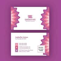 Editable Business Or Visiting Card In Front And Back View. vector