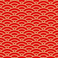 Chinese Pattern Or Semi-Circle Overlapping Background. vector