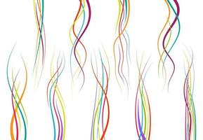 Set of abstract color curved lines. Wave design element. Vector illustration.