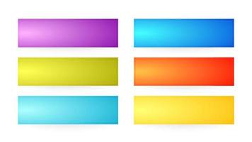 Colorful interface buttons. Set of six modern abstract web buttons. Vector illustration