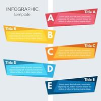 elementos de diseño infográfico de cinco pasos. plantilla de diseño infográfico paso a paso. ilustración vectorial vector