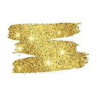 Golden Paint Glittering backdrop on a white background. Background with gold sparkles and glitter effect. Empty space for your text. Vector illustration