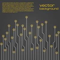 Abstract technological grey and yellow background with elements of the microchip. Circuit board background texture. Vector illustration.