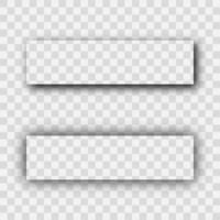 oscuro transparente realista sombra. conjunto de dos rectángulos oscuridad aislado vector