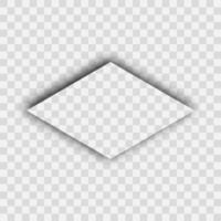 Dark transparent realistic shadow. Shadow from a rhombus isolated vector