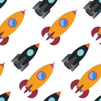 Seamless pattern with space rocket. Vector illustration.