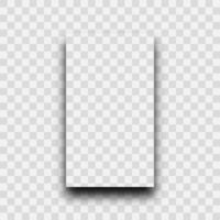 Dark transparent realistic shadow. Shadow of a vertical rectangle isolated on transparent background. Vector illustration.