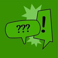 Communication speech bubbles on green background. Vector illustration