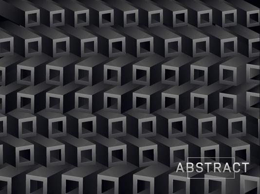 3D Square Block Layer Abstract Background.