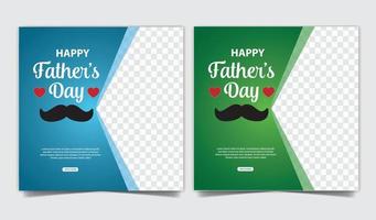 vector happy father's day greeting card design with dotted bow tie, mustache and red heart on blue background