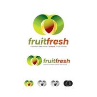 manzana Pera jardín frutas comercio logo vector