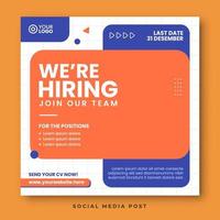 We are hiring social media template vector