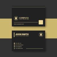 Elegant black and gold business card template vector